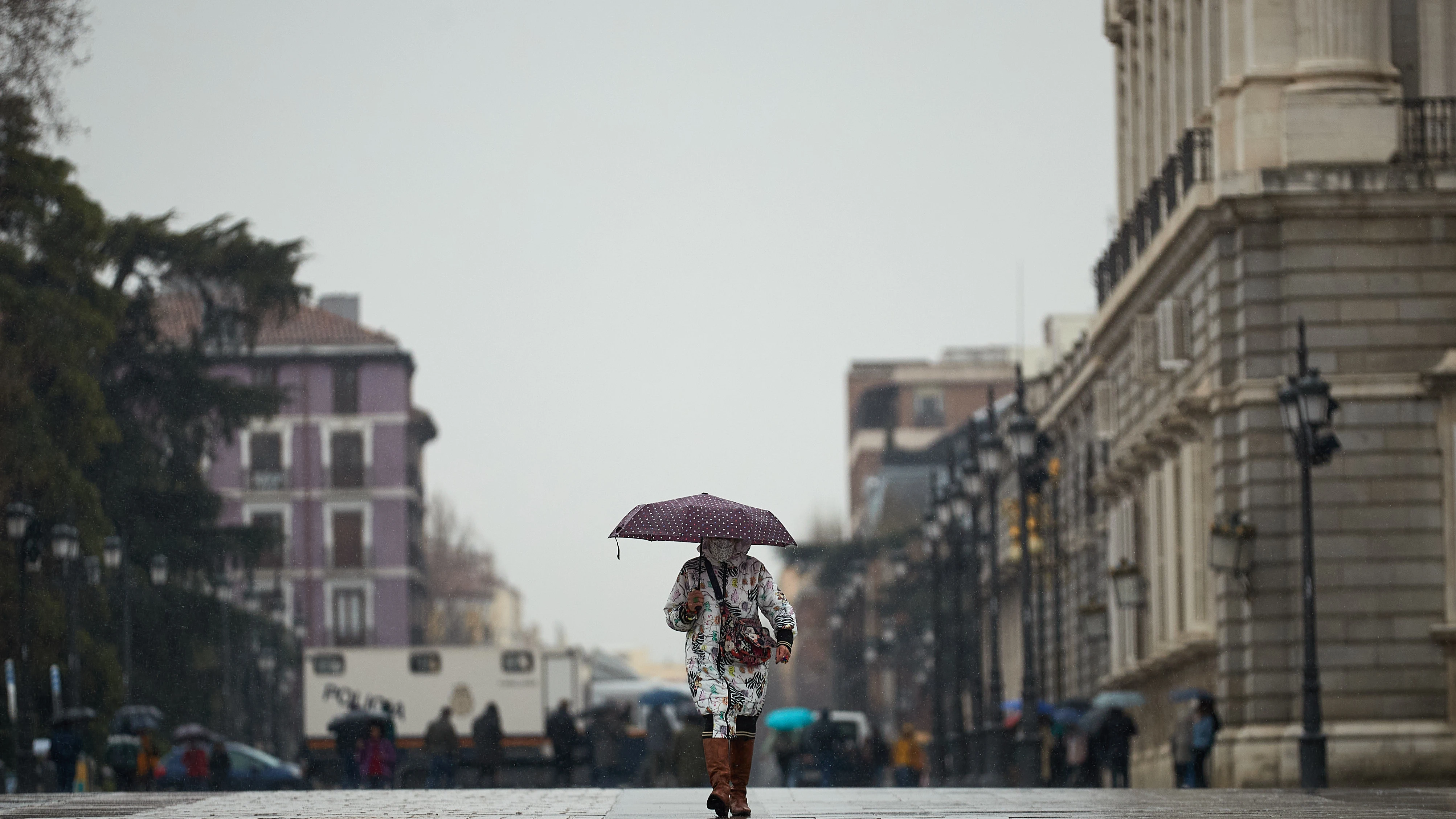 Una tarde de lluvia en Madrid.