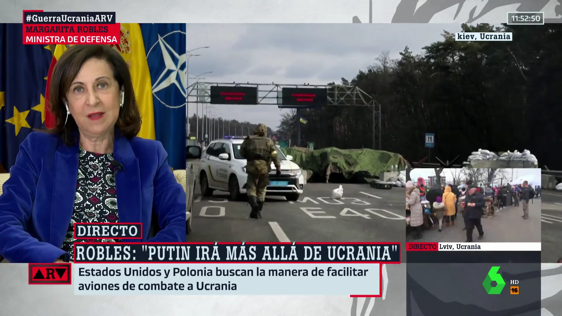 Robles: "Putin irá más allá de Ucrania. Georgia y Moldavia saben que están en peligro"