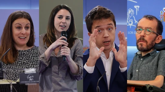Mireia Vehí, Irene Montero, Íñigo Errejón y Pablo Echenique Mireia Vehí, Irene Montero, Íñigo Errejón y Pablo Echenique