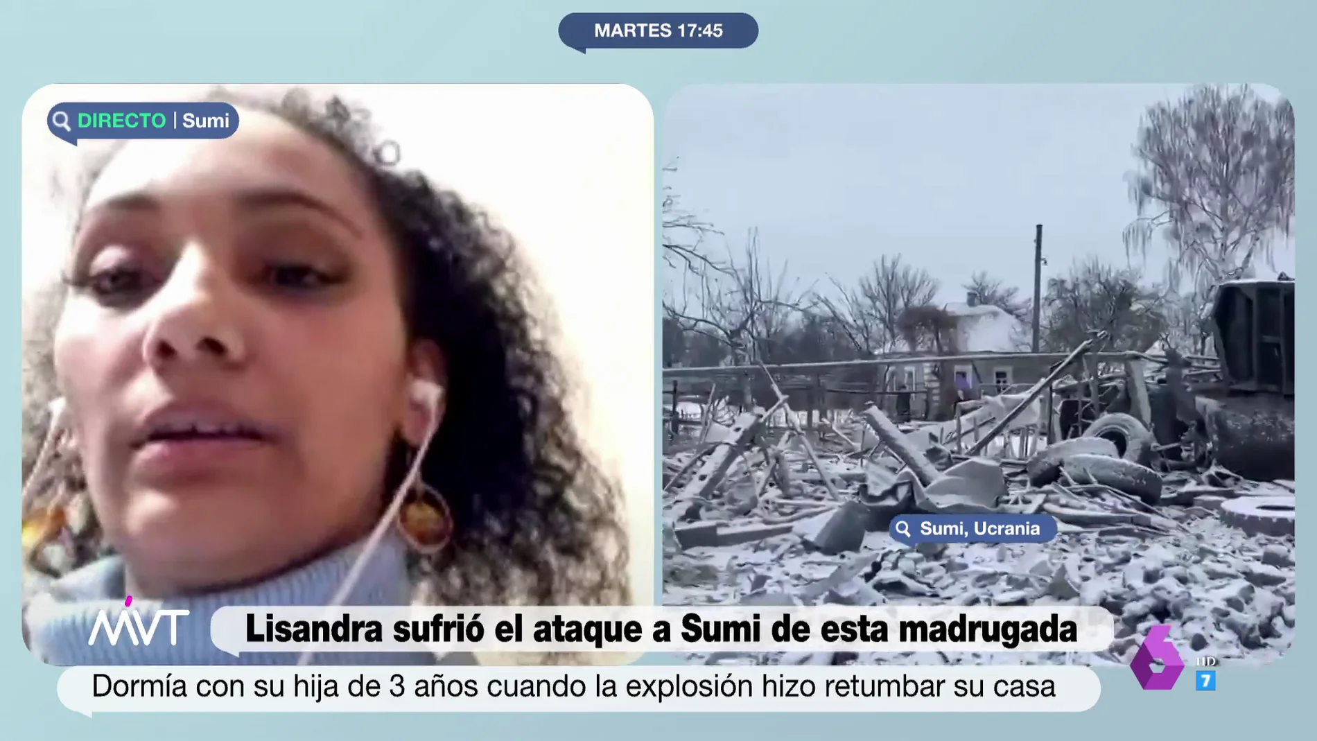 Lisandra relata cómo vivió el bombardeo de Sumy: "Se estremeció la casa completa, fue terrible"