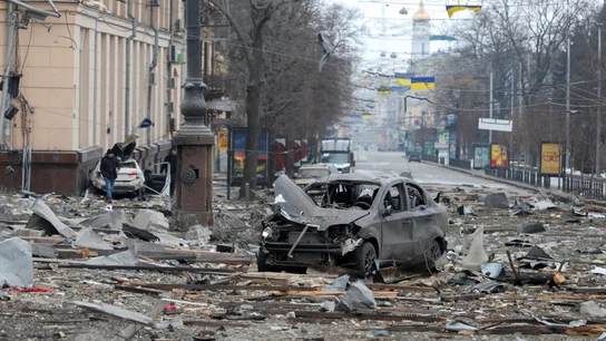 Área de Kiev (Ucrania) alcanzada por un ataque con misiles rusos Área de Kiev (Ucrania) alcanzada por un ataque con misiles rusos