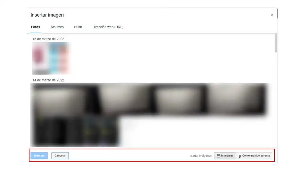 Insertando desde Google Fotos Insertando desde Google Fotos