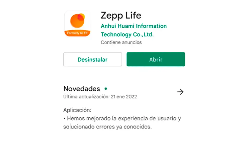 La nueva app Zepp Life