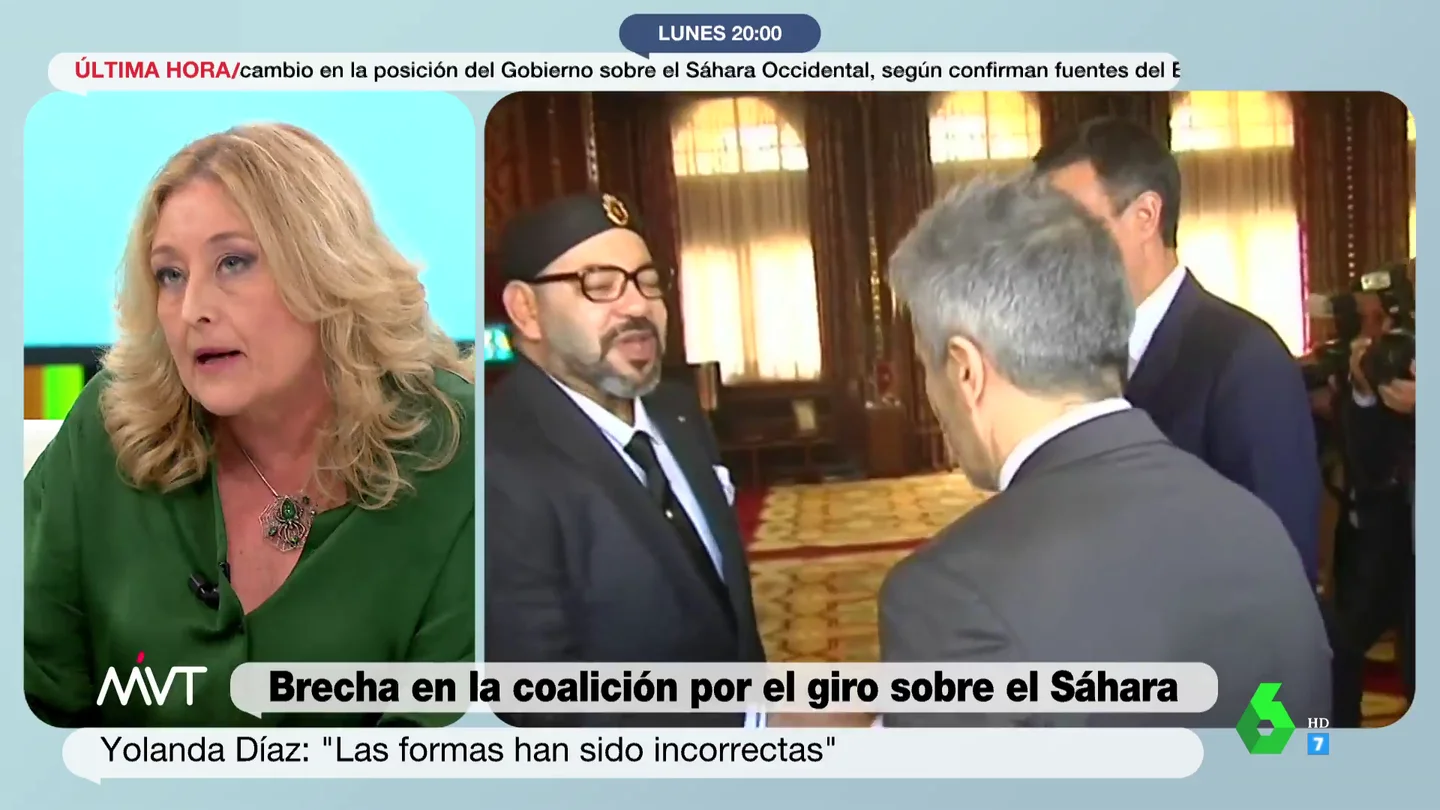 La teoría de Elisa Beni sobre el giro del Gobierno sobre el Sáhara: "O le han dado hachís del malo o hay cosas que no sabemos" La teoría de Elisa Beni sobre el giro del Gobierno sobre el Sáhara: "O le han dado hachís del malo o hay cosas que no sabemos"