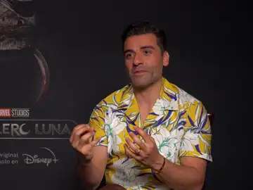 Oscar Isaac durante la entrevista de la serie &#39;Caballero Luna&#39;.