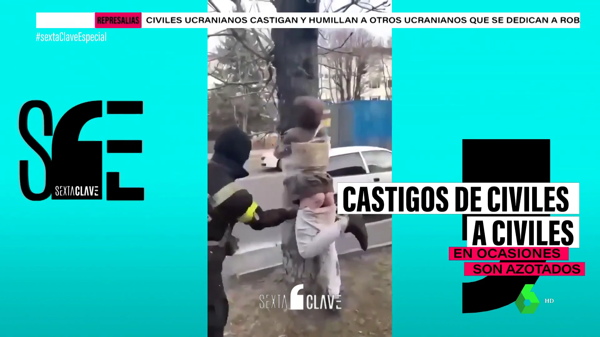 Los duros castigos a los saqueadores en Ucrania: desde niños y mujeres atados a farolas hasta hombres azotados en público