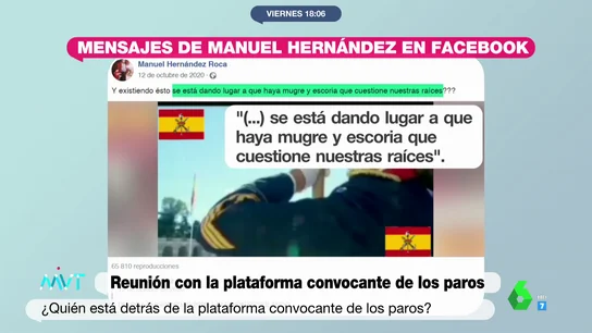 Los mensajes de Manuel Hernández, de la Plataforma de Transporte, por los que se le vincula con la extrema derecha Los mensajes de Manuel Hernández, de la Plataforma de Transporte, por los que se le vincula con la extrema derecha