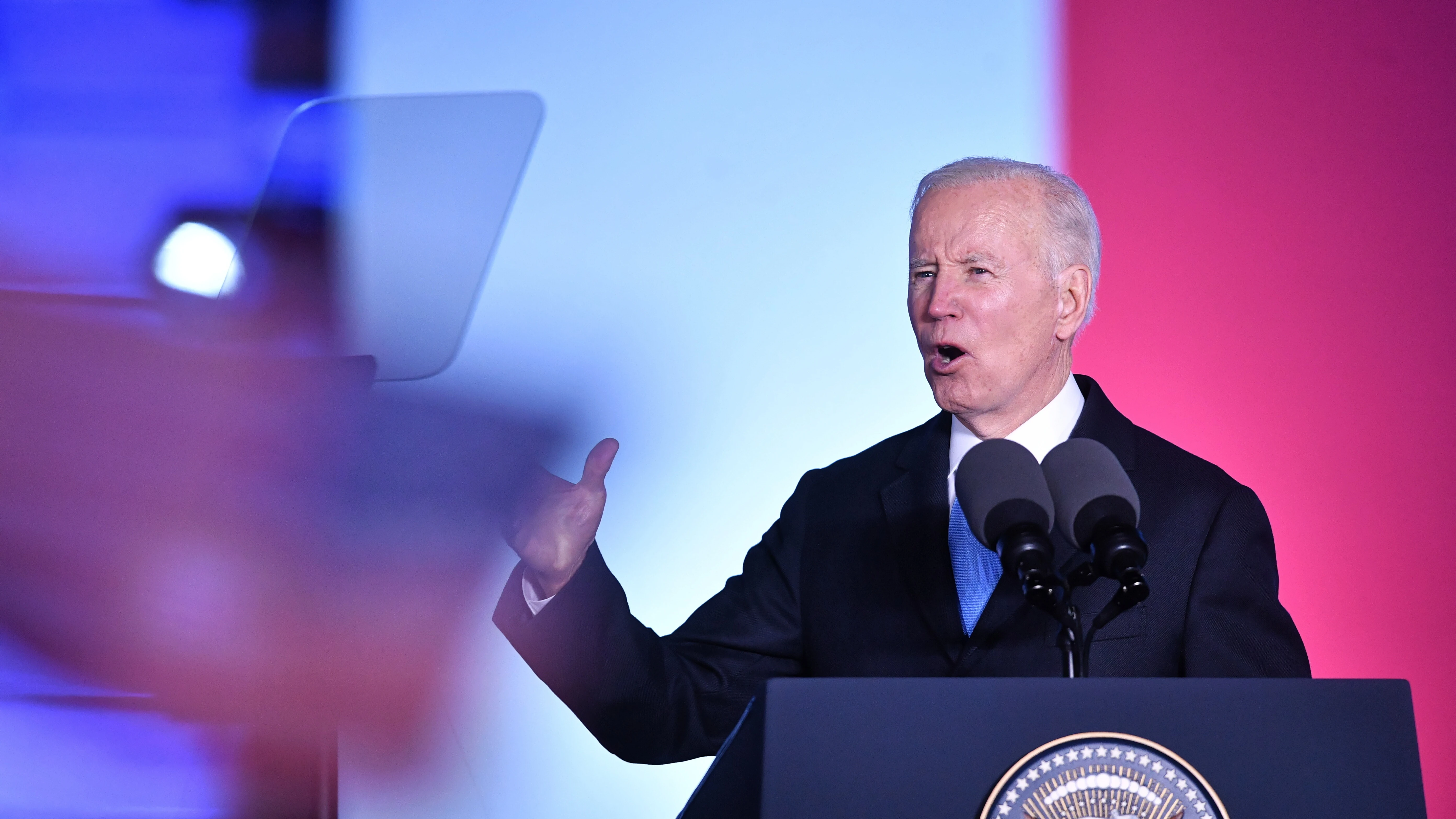 El presidente de EEUU, Joe Biden, en su discurso en Polonia.