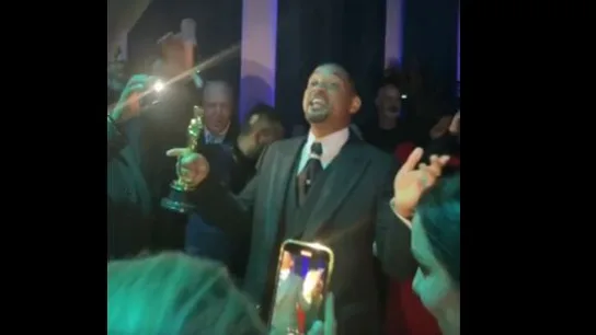 Así celebró Will Smith su Óscar tras abofetear a Chris Rock Así celebró Will Smith su Óscar tras abofetear a Chris Rock