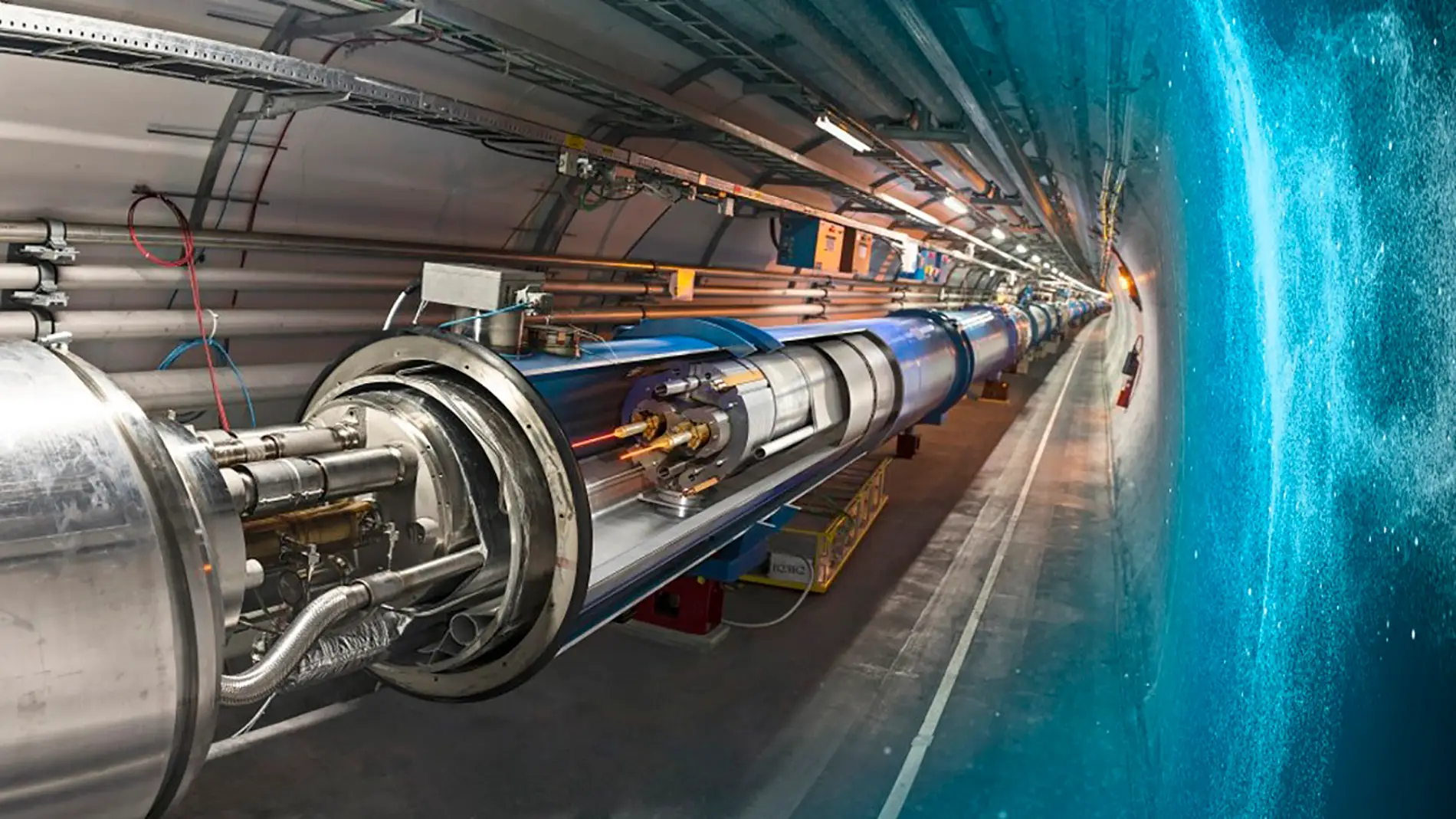 Recreación del interior del túnel del LHC, donde se produjeron las colisiones que han dado lugar a estos resultados