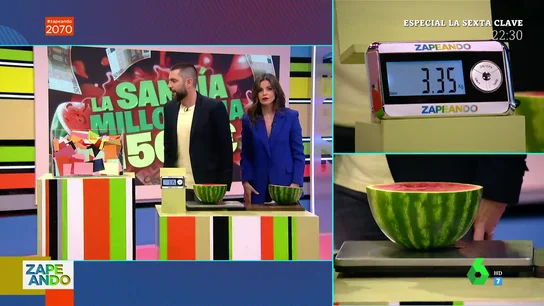 Momentazo histórico en Zapeando: los tensos minutos en directo al pesar la sandía millonaria de Marta Torné Momentazo histórico en Zapeando: los tensos minutos en directo al pesar la sandía millonaria de Marta Torné