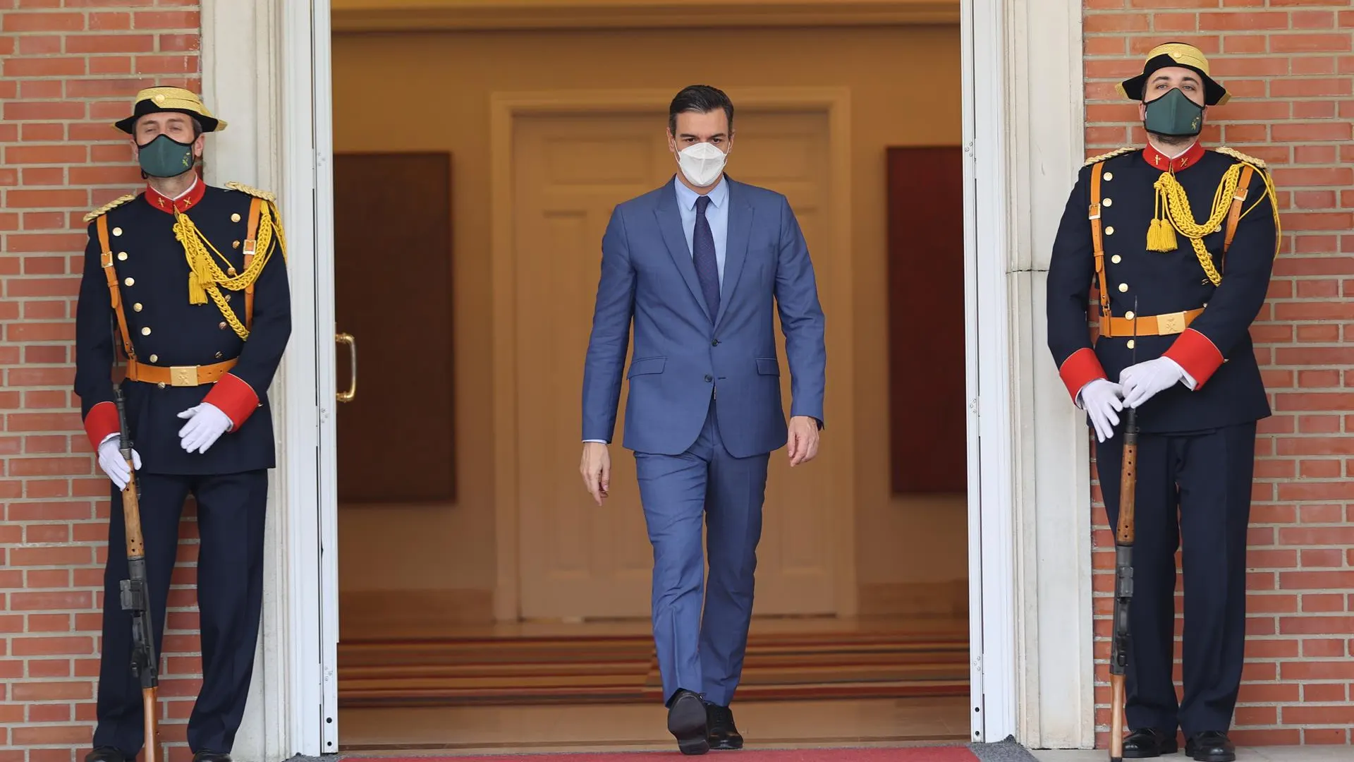 El presidente del Gobierno, Pedro Sánchez, en el Palacio de la Moncloa.