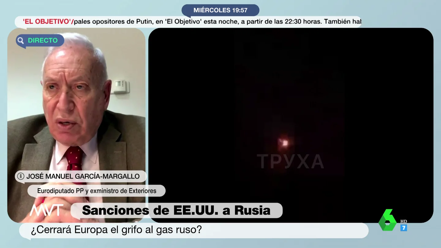 La reflexión de Margallo sobre las sanciones a Putin: "La ayuda para armamento son 1.000 millones, mientras pagamos 36.000 millones a Putin por el gas" La reflexión de Margallo sobre las sanciones a Putin: "La ayuda para armamento son 1.000 millones, mientras pagamos 36.000 millones a Putin por el gas"