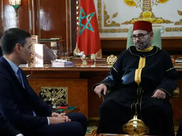 Encuentro entre Pedro Sánchez, presidente del Gobierno, y el rey de Marruecos, Mohamed VI, en Rabat