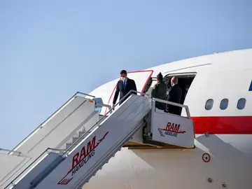 El presidente del Gobierno, Pedro Sánchez, a su llegada a Rabat para reunirse con Mohamed VI