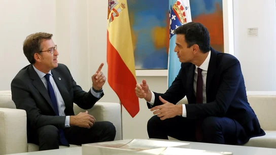 Pedro Sánchez recibe a Feijóo en Moncloa y evidenciarán sus diferencias Pedro Sánchez recibe a Feijóo en Moncloa y evidenciarán sus diferencias/EFE