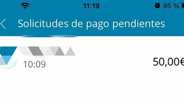 Captura de pantalla del timo por Bizum