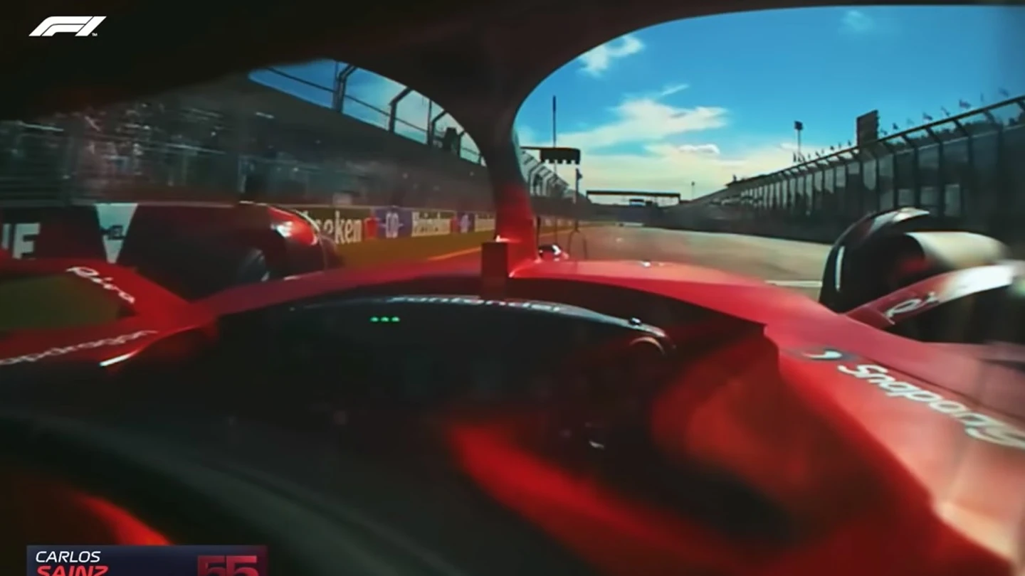 Cámara en el casco de Carlos Sainz Cámara en el casco de Carlos Sainz