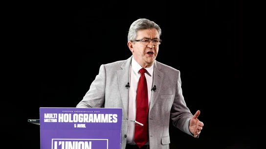 Jean-Luc Melenchon, durante un acto de campaña Jean-Luc Melenchon, durante un acto de campaña