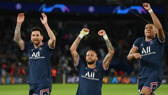 Leo Messi, Neymar y Mbappé Leo Messi, Neymar y Mbappé