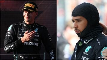 George Russell y Lewis Hamilton