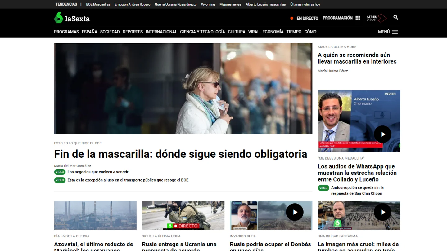 Atresmedia aumenta su liderazgo en marzo: laSexta.com supera los 8 millones de visitantes únicos Atresmedia aumenta su liderazgo en marzo: laSexta.com supera los 8 millones de visitantes únicos