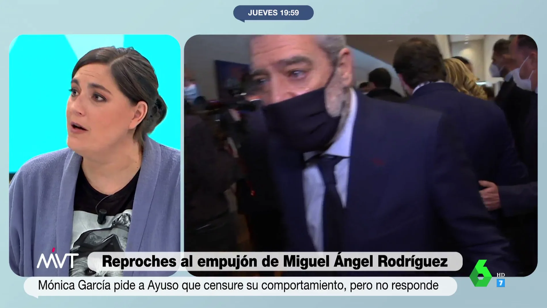 Loreto Ochando, sobre el empujón de Miguel Ángel Rodríguez a Andrea Ropero: "Fue un matón y un machista"