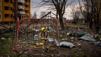 Imagen de archivo de la ciudad de Chern&iacute;gov, destrozada por la guerra