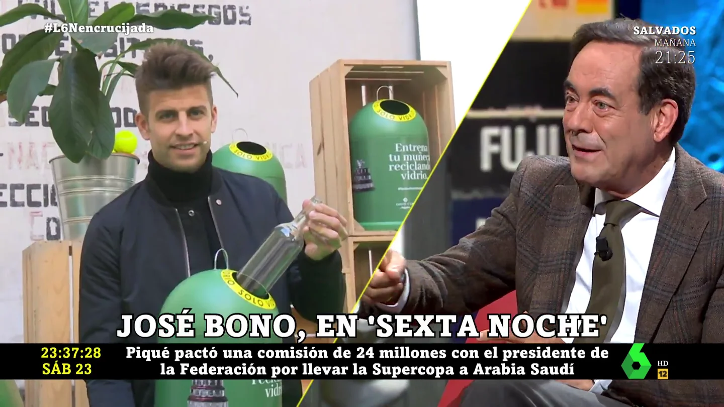 José Bono y el "cambio" de Piqué: "Se ha pasado del Barça al Real, pero al 'Real Emérito'" José Bono y el "cambio" de Piqué: "Se ha pasado del Barça al Real, pero al 'Real Emérito'"