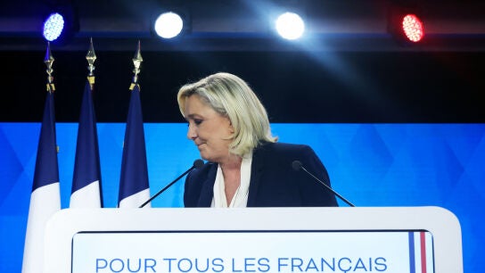 Marine Le Pen, tras caer derrotada frente a Macron en las elecciones de Francia