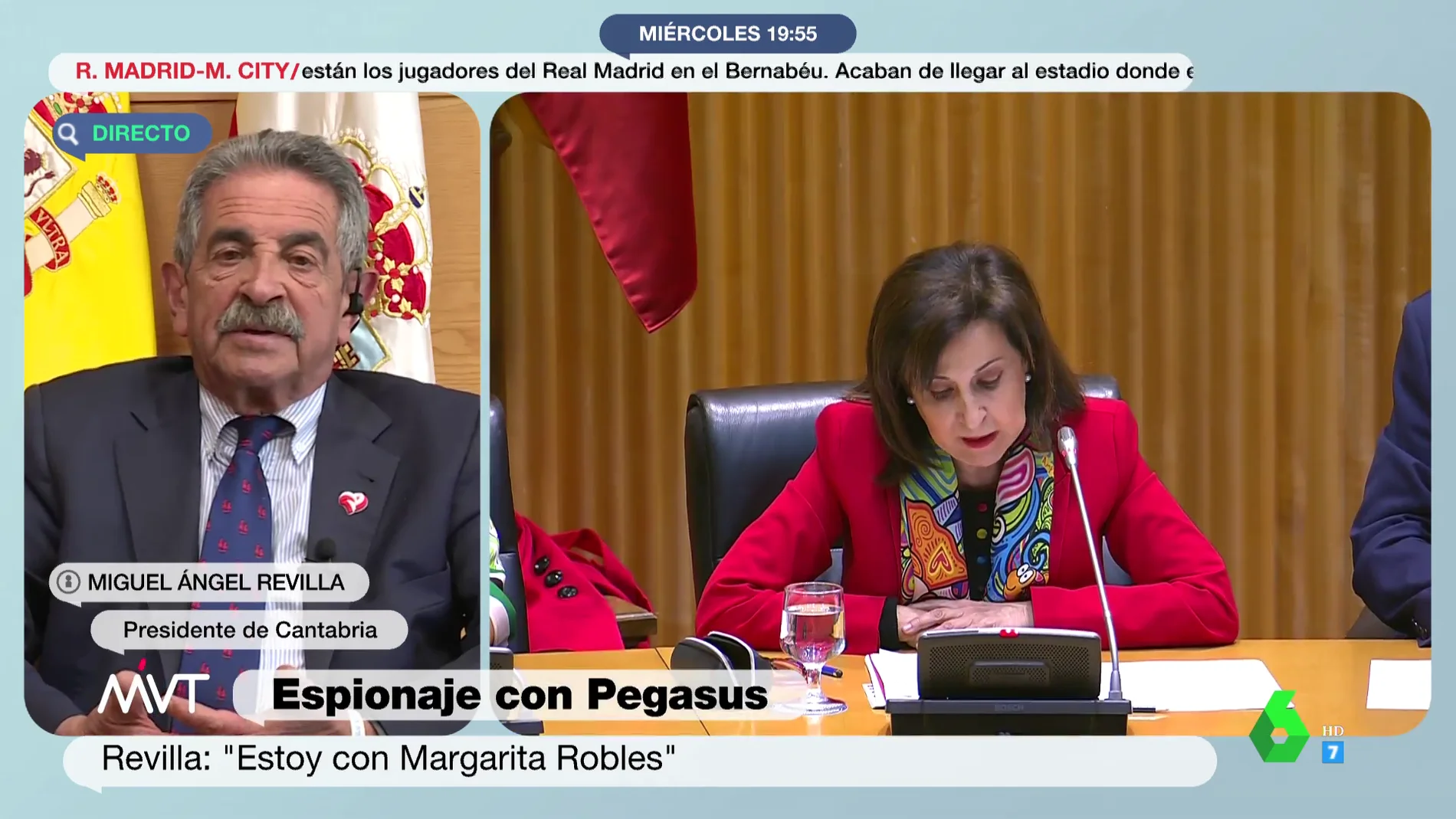 Revilla responde a Echenique tras afirmar que la ministra de Defensa "sabe lo que tiene que hacer": "Estoy con Margarita Robles"