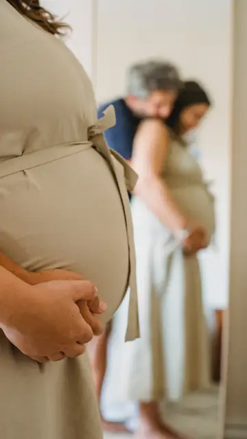 Mujer embarazada y su pareja Mujer embarazada y su pareja