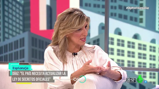 Yolanda Díaz apuesta por actualizar la Ley de Secretos Oficiales: "Una legislación que lleva la rúbrica de Carrero Blanco no es correcta" Yolanda Díaz apuesta por actualizar la Ley de Secretos Oficiales: "Una legislación que lleva la rúbrica de Carrero Blanco no es correcta"