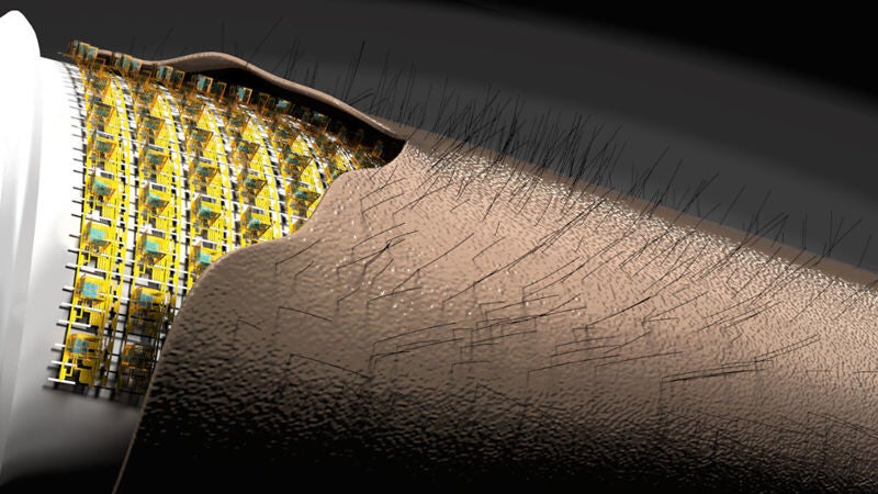 Crean una piel electrónica con pelos inteligentes