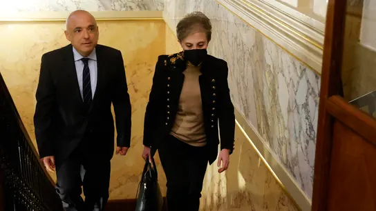 Paz Esteban llega acompañada del secretario de Estado de Relaciones con las Cortes, Rafael Simancas Paz Esteban llega acompañada del secretario de Estado de Relaciones con las Cortes, Rafael Simancas