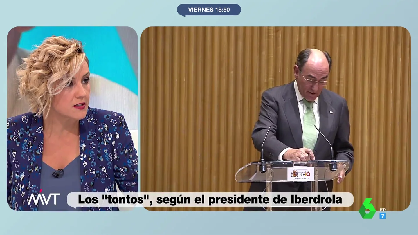 Cristina Pardo, tajante con las palabras del presidente de Iberdrola: "Me parece de una falta de empatía que no tengo palabras" Cristina Pardo, tajante con las palabras del presidente de Iberdrola: "Me parece de una falta de empatía que no tengo palabras"