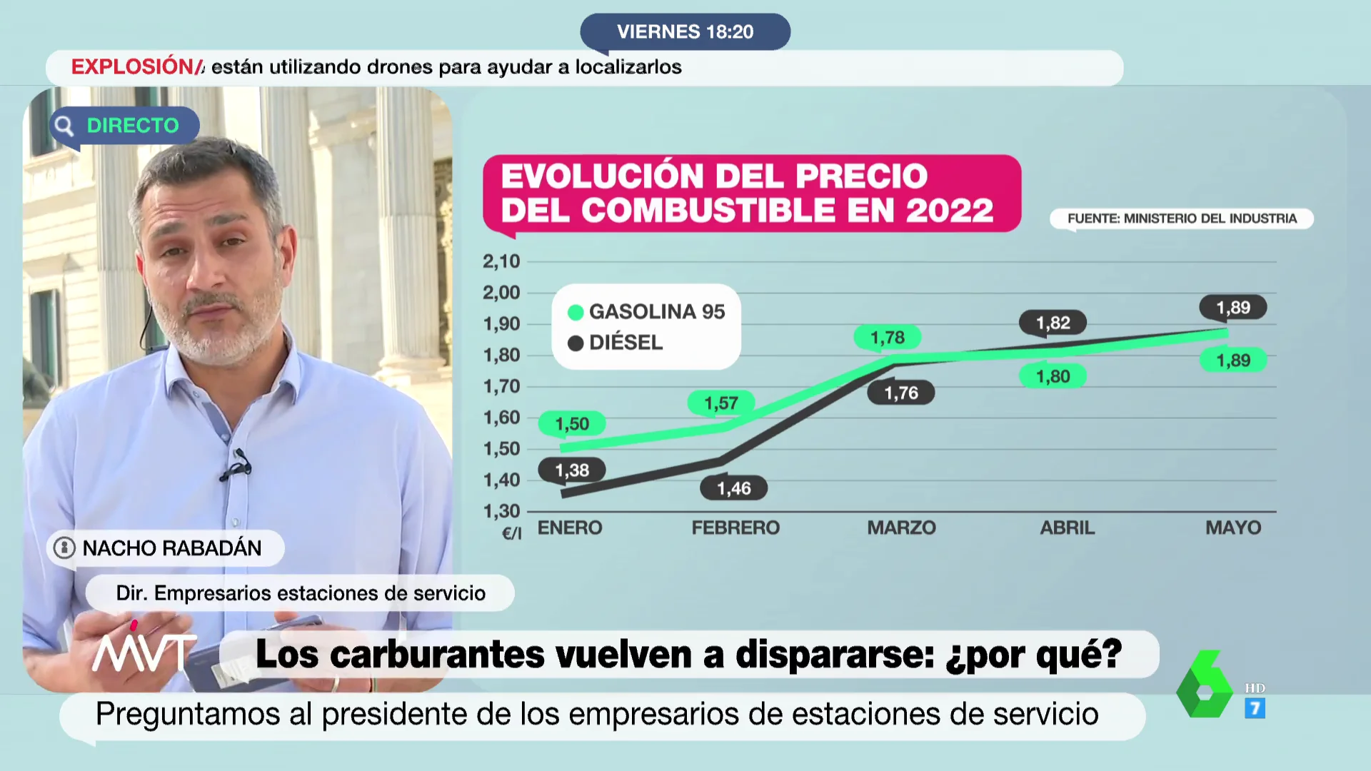 El director de los empresarios de gasolineras prevé que los precios seguirán subiendo: "Tenemos que asumirlo"