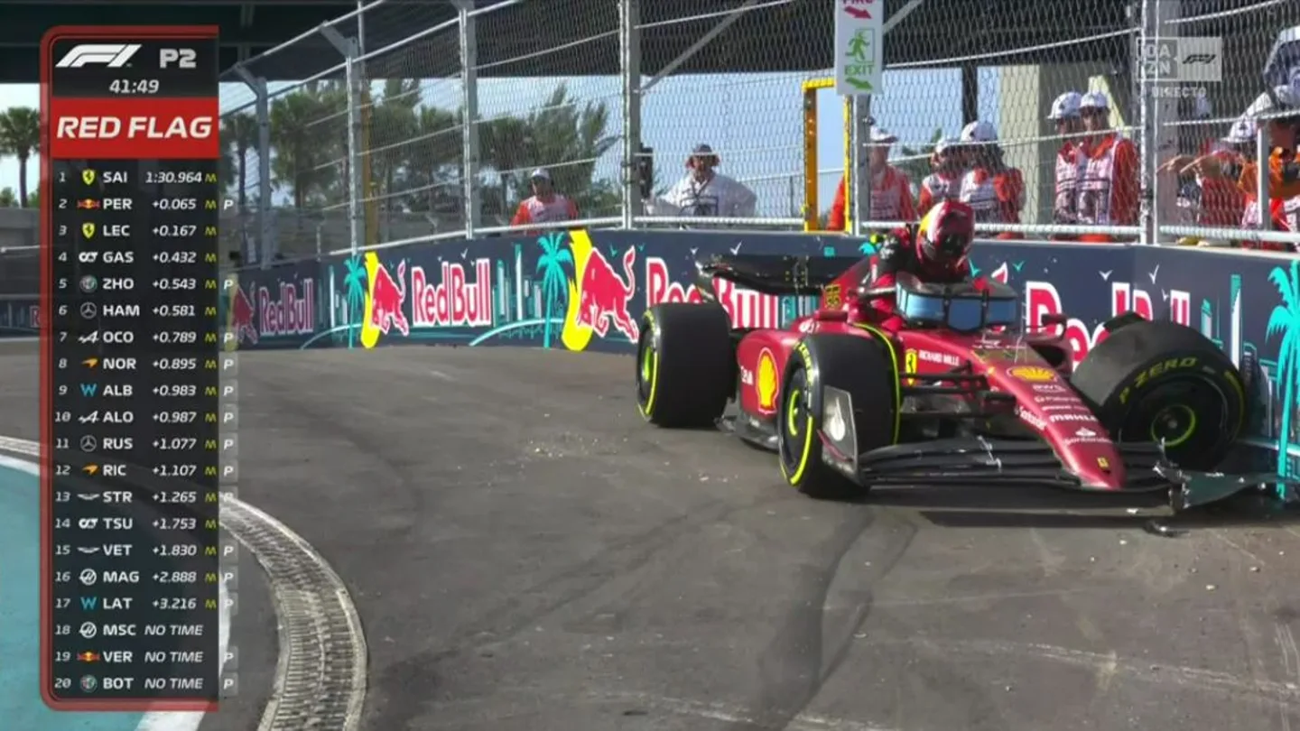 Carlos Sainz no levanta cabeza: accidente en los Libres 2 de Miami Carlos Sainz no levanta cabeza: accidente en los Libres 2 de Miami