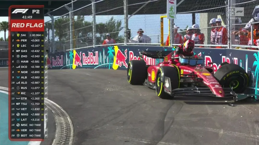 Carlos Sainz no levanta cabeza: accidente en los Libres 2 de Miami