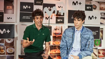 Javier Ambrossi y Javier Calvo, durante la presentación de su nueva serie 'La Mesías'