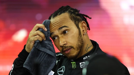 Hamilton, tras una de sus carreras Hamilton, tras una de sus carreras