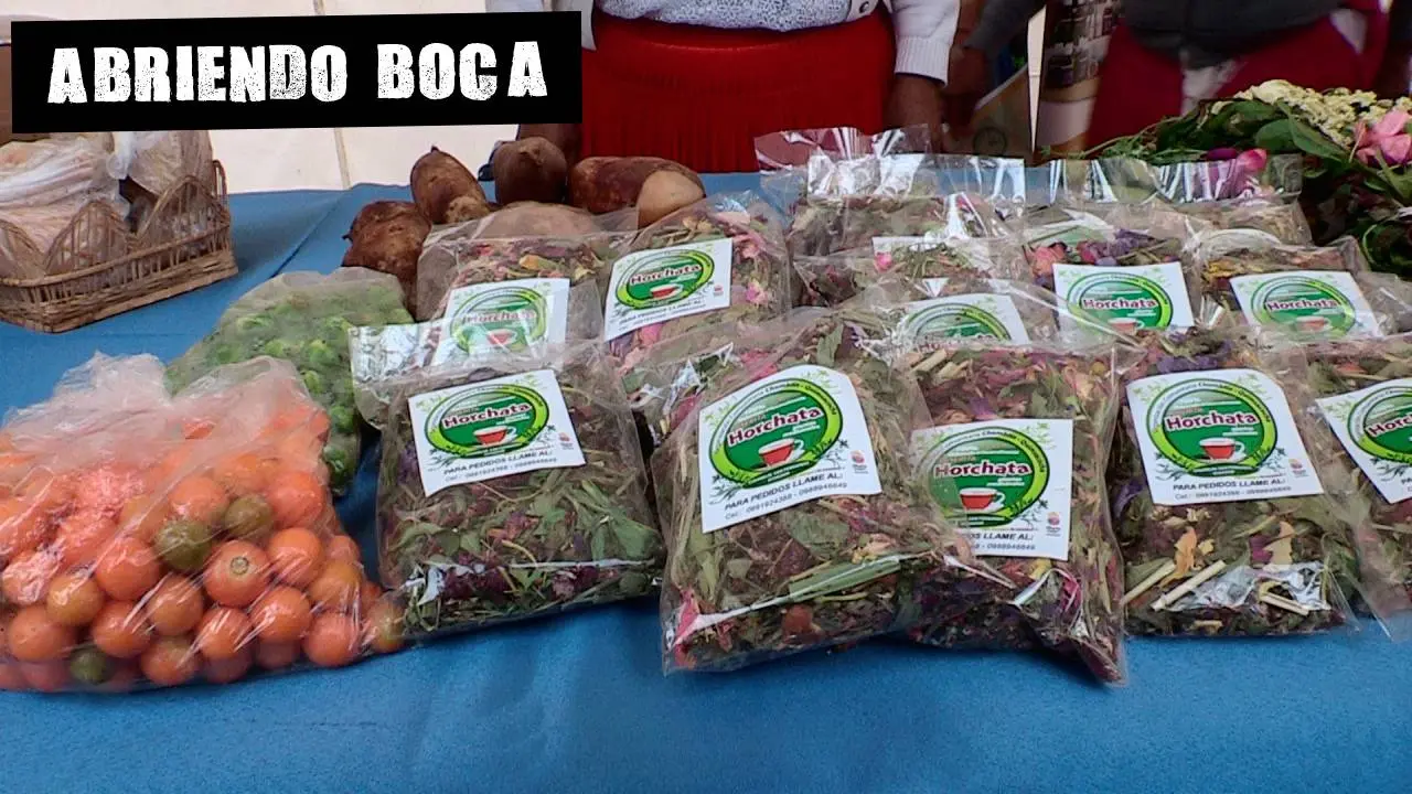 Imagen de archivo de un estand con infusiones de "horchata" orgánica