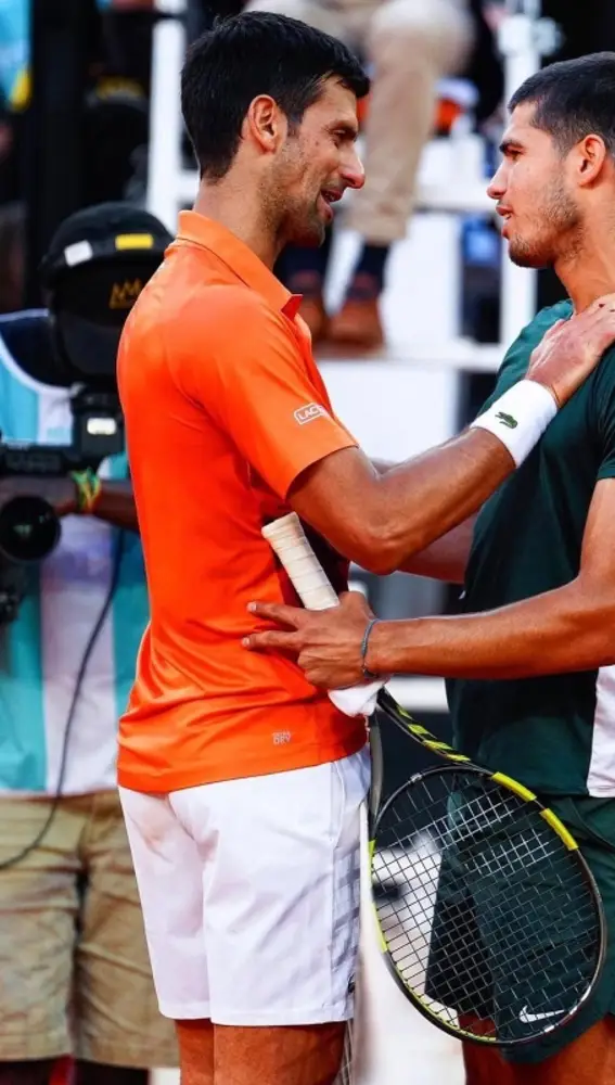 Novak Djokovic con Carlos Alcaraz Novak Djokovic con Carlos Alcaraz