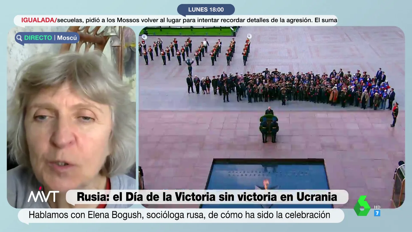 La historiadora rusa Elena Bogush analiza la celebración del Día de la Victoria de Putin: "El descontento está creciendo" La historiadora rusa Elena Bogush analiza la celebración del Día de la Victoria de Putin: "El descontento está creciendo"