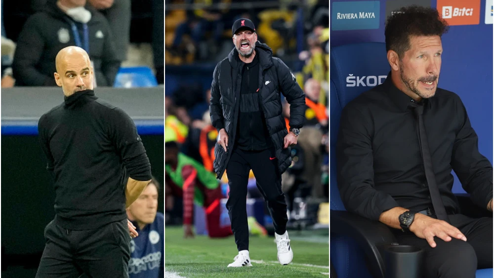 Pep Guardiola, Jurgen Klopp y Cholo Simeone