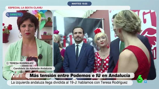 Teresa Rodríguez apuesta por "desdramatizar" la división de la izquierda ante las elecciones en Andalucía: "La derecha también aparece dividida" Teresa Rodríguez apuesta por "desdramatizar" la división de la izquierda ante las elecciones en Andalucía: "La derecha también aparece dividida"