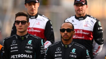 George Russell y Lewis Hamilton