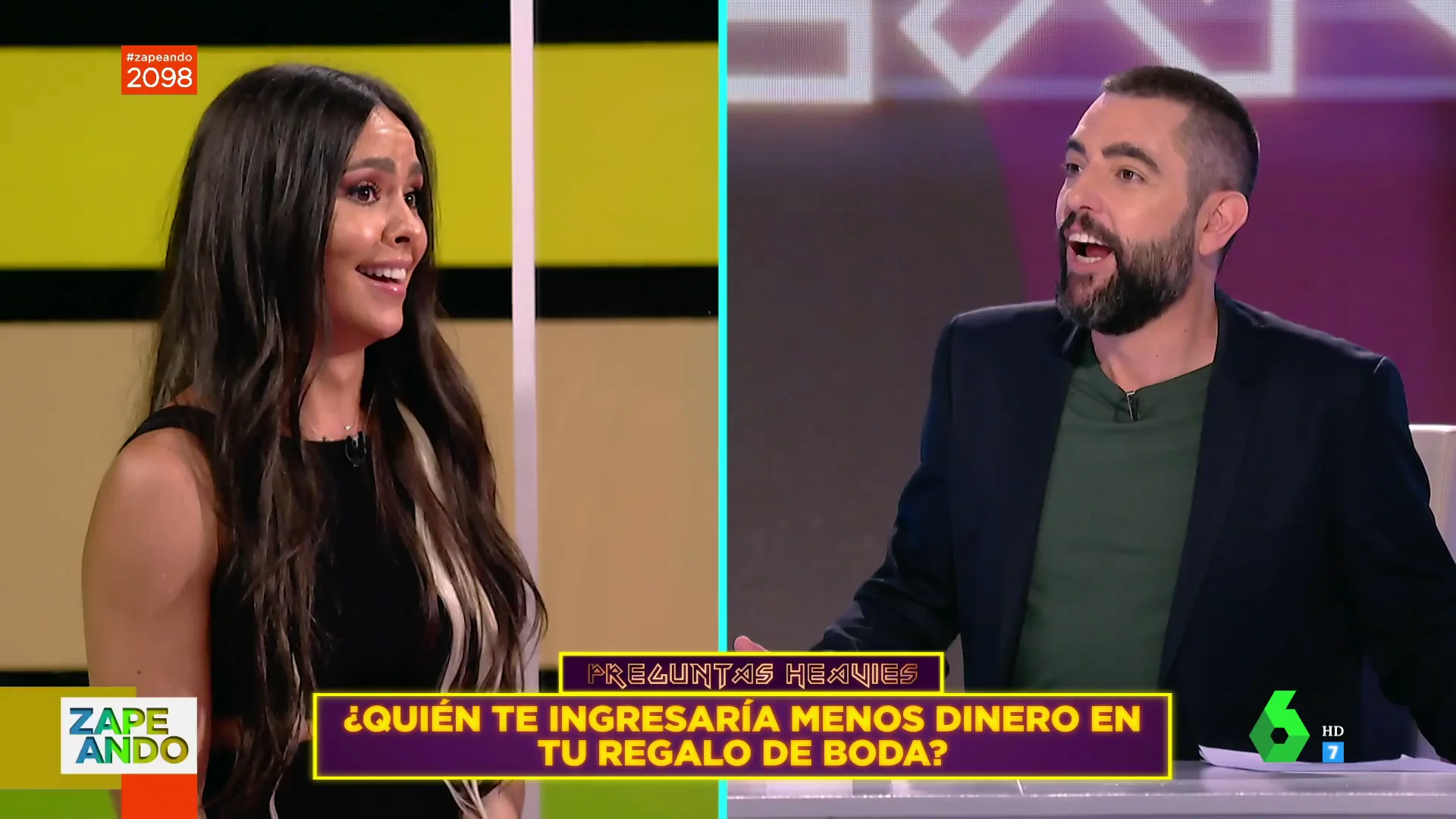 El cómico pique de Cristina Pedroche y Dani Mateo en directo sobre por qué no se invitaron a sus bodas