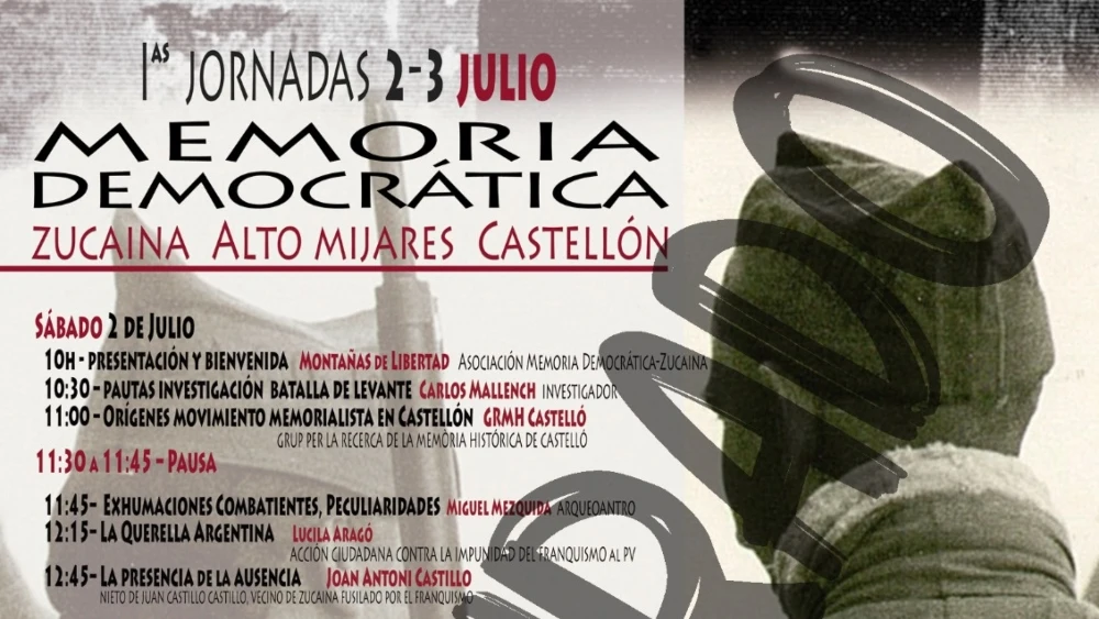Cartel de las jornadas organizadas por la asociación de Zucaina