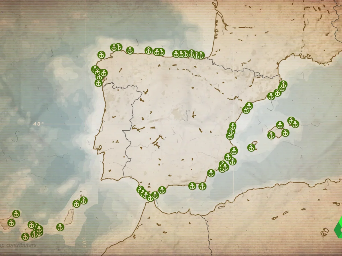 Así es el 'mapa del tesoro' de los barcos hundidos españoles: Tienen un  valor incalculable